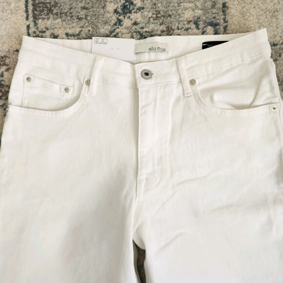 NEW Ella Moss Women's 6/28 High Rise Slim Straight Ankle Jeans White Cotton NWT - Picture 2 of 11
